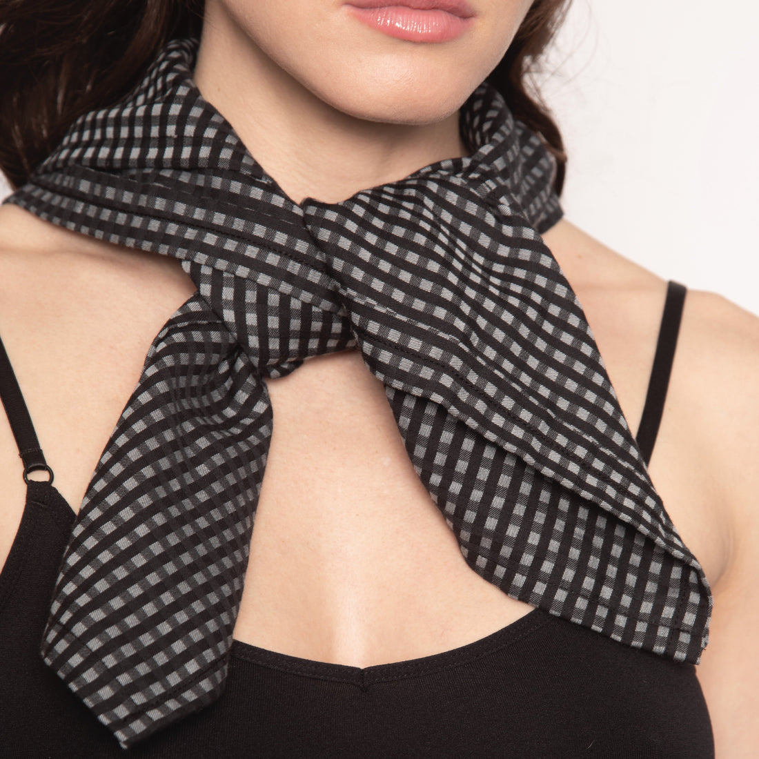 Accessoire - Foulard - Coton biologique - Petits carreaux gris et noirs - NUYHENN