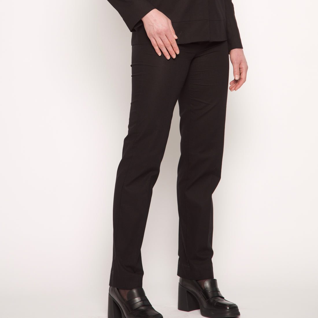 Pantalon tailleur droit noir -  Coton - NUYHENN